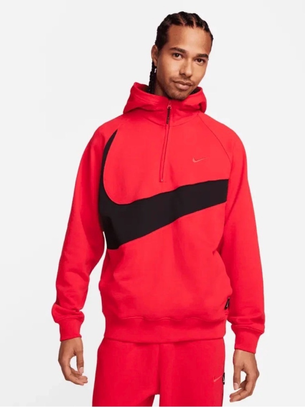 Nike Retro Big Swoosh Half-Zip 💯 Cotton Hoodie men’s size XS